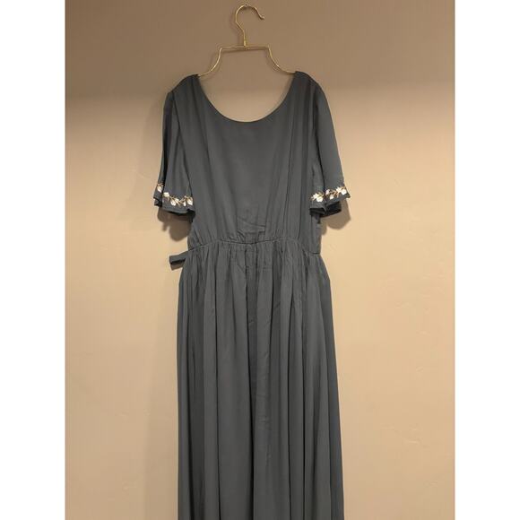 NWOT Jodifl Womens Embroidered Boho Maxi Size S Cottagecore Hippie Peasant - Picture 8 of 10